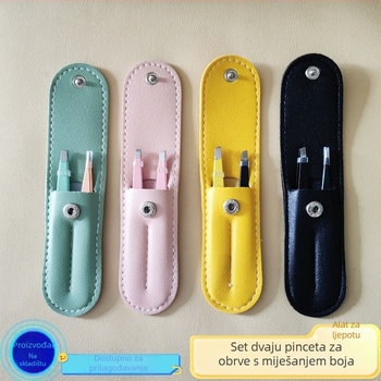 Klip za obrve, dvodijelni set, nehrđajući čelik, s nagnutim vrhovima