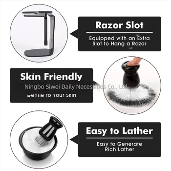 TIANWEI set za brijanje: zdjela za pjenu, četkica za brijanje, držač oštrica, sapun/krema za brijanje i set oštrica; 50 setova u kutiji