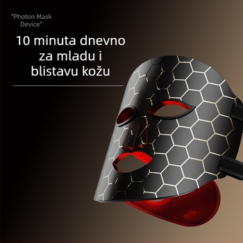 LED maska za lice za fototerapiju i pomlađivanje kože, prijenosni kućni uređaj, bez ugrađene baterije, IPX0