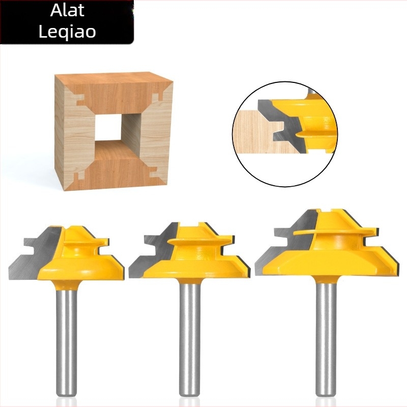 Set glodalica za drvo s 45° mortise i tenon, tri komada, s 1/4 in, 8 mm i 1/2 in