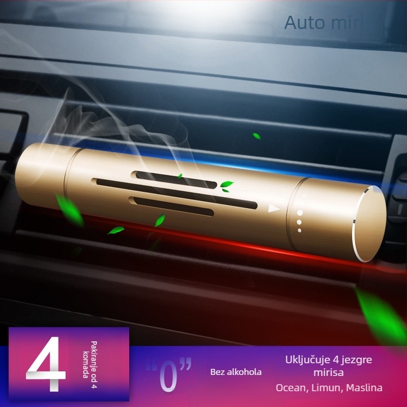 Auto parfem za kanal zraka – aluminijska legura, miješani mirisi, pričvršćivanje na kanal zraka, rok trajanja 1 godina