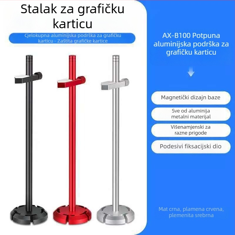 Stalak za grafičku karticu, aluminijska legura, model AX-B100, marka Pinxuan, univerzalna kompatibilnost