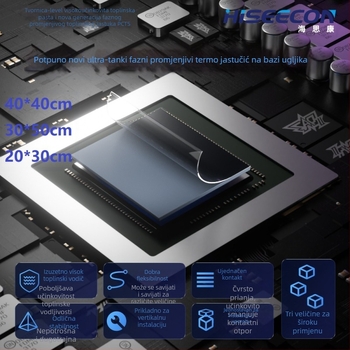 Haisikang CPU/GPU silikonska termalna podloga, model 01, izdržljiva, neprovodna, jednostavna za korištenje, izlazi 2024