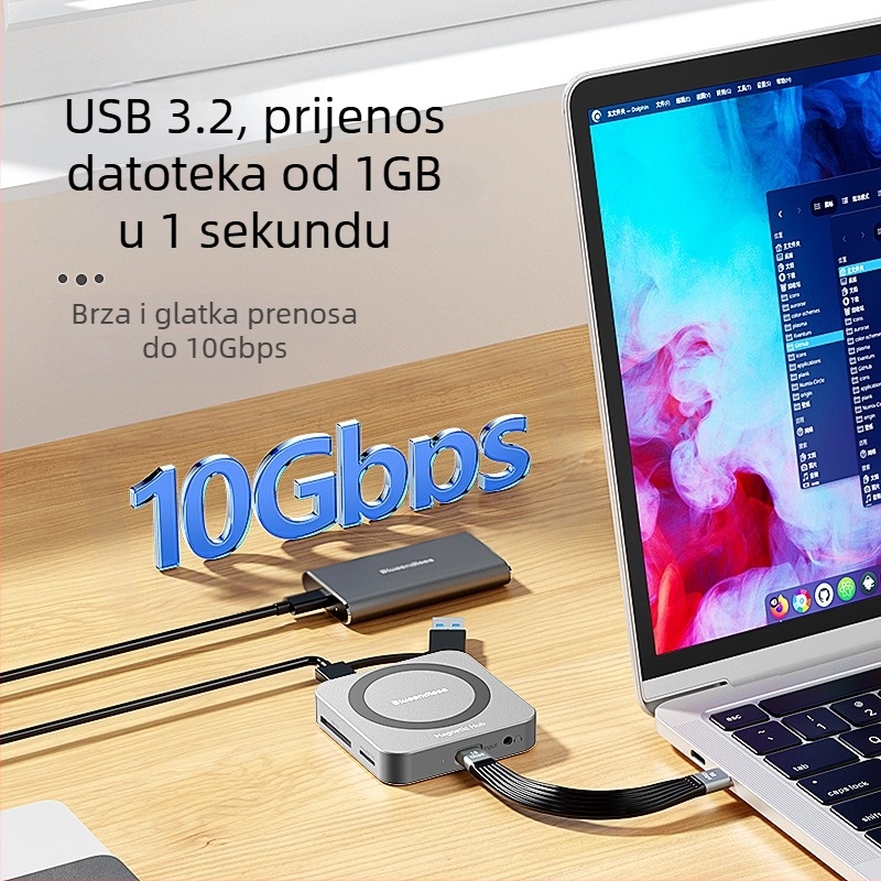 M.2 NVMe SSD kućište i dokacijska stanica HDMI, USB-C 3.2, aluminijska legura, podržava do 2 TB