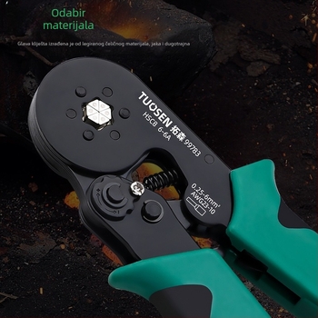 Klip škripci za terminale cijevi tipa, igličasti kabel, samoregulirajući zupčasti mehanizam, visoko ugljični čelik, težina 0.58