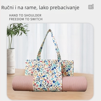Cvjetna platnena tote torba za pohranu joga prostirke, digitalni otisak, prilagodljivo brendiranje, 260 g, logo uključen