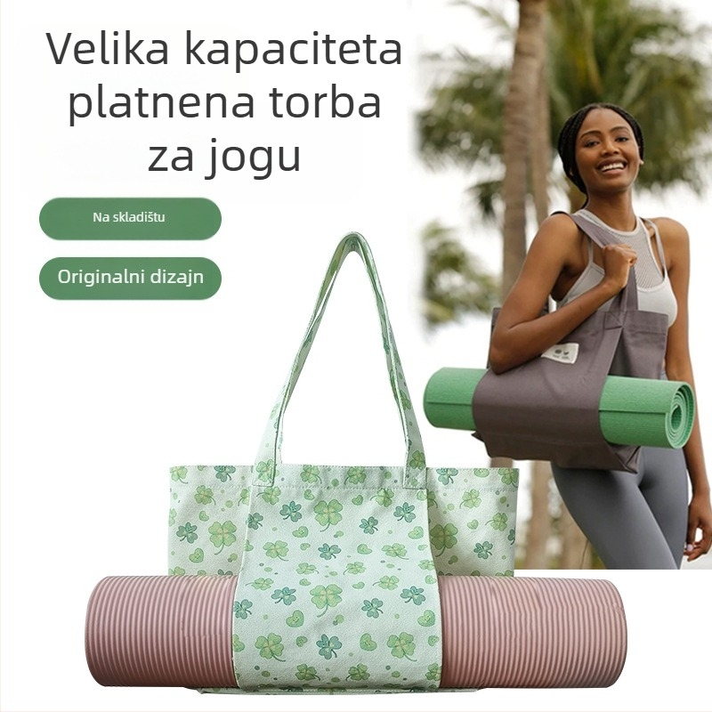 Cvjetna platnena tote torba za pohranu joga prostirke, digitalni otisak, prilagodljivo brendiranje, 260 g, logo uključen