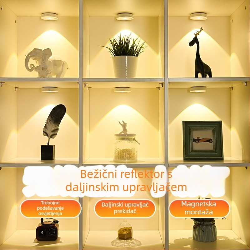 LED daljinski upravljano osvjetljenje, punjivo, magnetsko samoljepljivo svjetlo za vinske ormariće