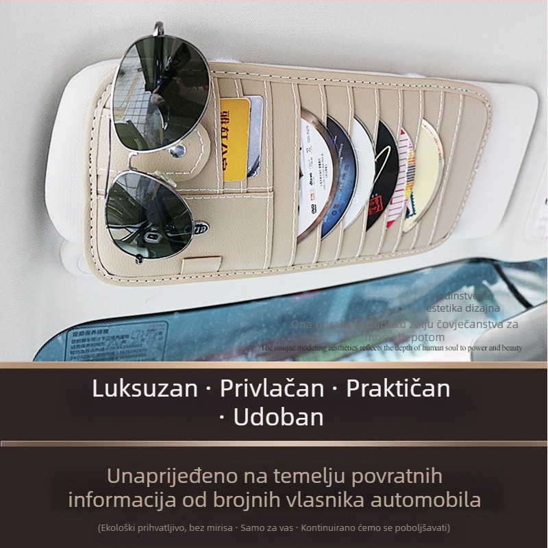 Torba za pohranu u automobilu s držačem za CD i držačem kartica – Linda, set od 9 komada