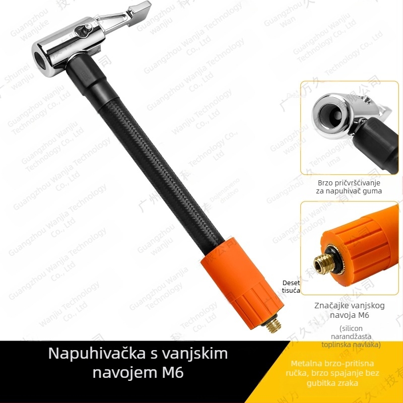 Automobilska pumpa za napuhivanje 180W, jednocilindrična, digitalni zaslon, rasvjeta, trajanje rada više od 20 minuta