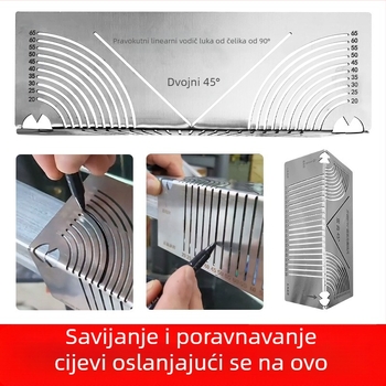 Yishun Sklopiva Pravokutna Cijev Mjerna Letva – Čelična, 90° Luk, Pravouglasti Označivački Alat, Višestruki