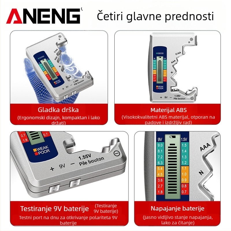 ANENG kartični tester napona baterije s LCD prikazom