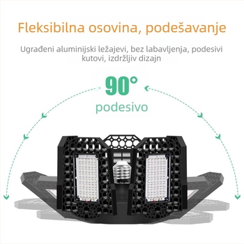 LED svjetlo za uzgoj biljaka s crveno-plavim spektrom, sklopivi dizajn, 216/252/288 LED diode, ulazno napajanje AC100-277V, kućište ABS+PC, težina 295 g
