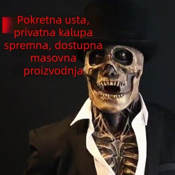 Latex maska za lubanju zombija, teror stil rekvizita za DIY, pogodna za Božić, Halloween i Uskrs
