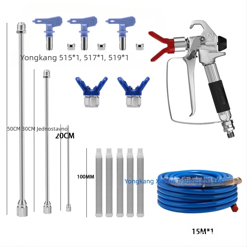 Hanxuan visokotlačni bezzrčni set za prskanje — nehrđajućeg čelika, produžak mlaznice, mlaznica za prskanje, visokotlačna cijev