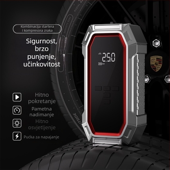 Prijenosna pumpa za auto gume – jedan cilindar (14.8V, 80W, 25 L/min, >20 min radnog vremena)