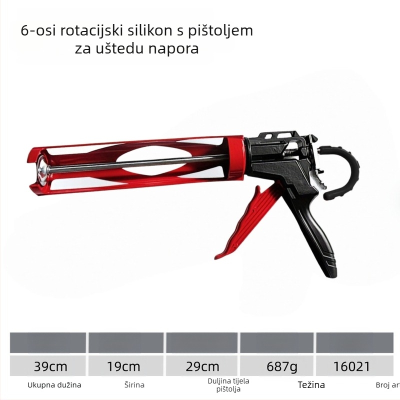 Pistol za silikon, tijelo od aluminijske legure, težina 0,7 kg, serija: pistol za silikon