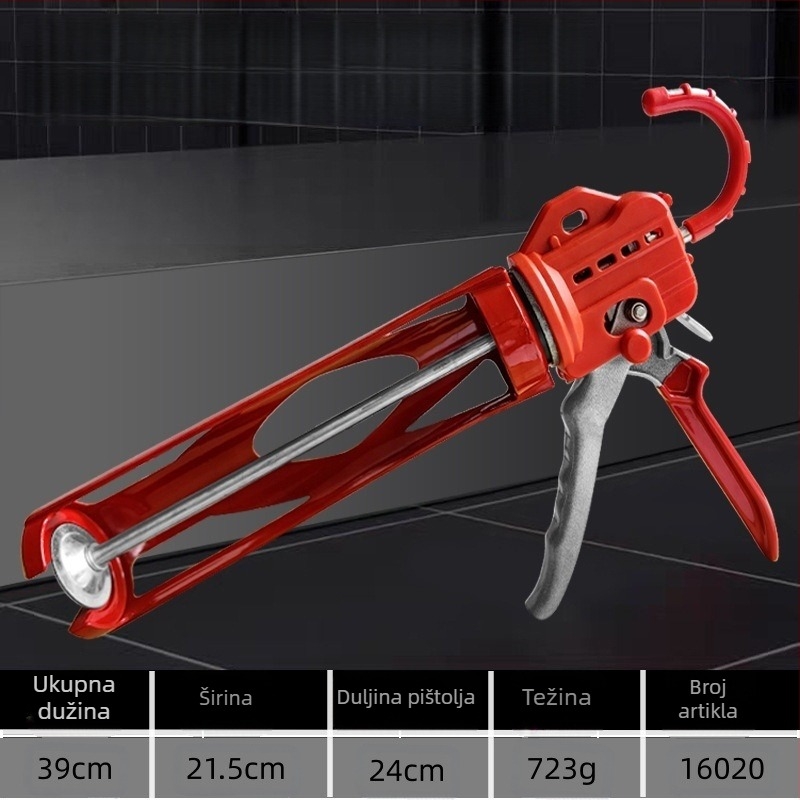Pistol za silikon, tijelo od aluminijske legure, težina 0,7 kg, serija: pistol za silikon