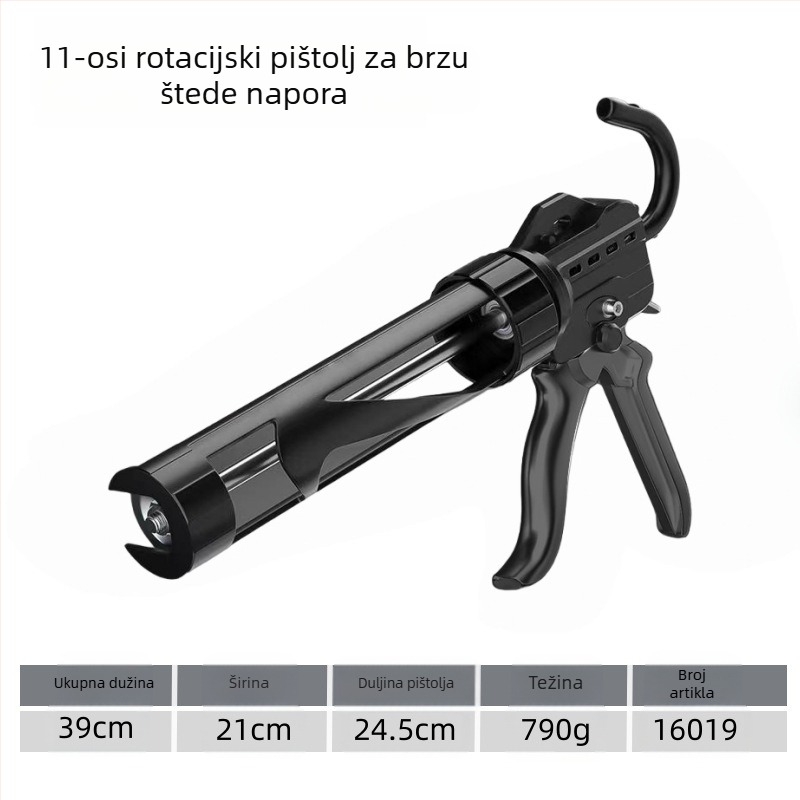 Pistol za silikon, tijelo od aluminijske legure, težina 0,7 kg, serija: pistol za silikon