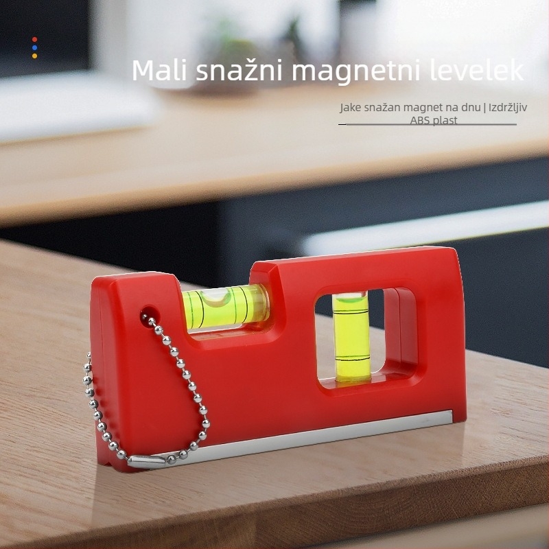 Magnetni mini nivela s lancem za vješanje i indikatorom mjehurića za kućnu upotrebu (Magnetski; Lancem za vješanje; Indikator mjehurića)