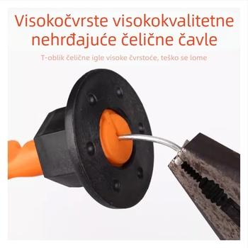 Sustav niveliranja pločica s zamjenjivom čeličnom iglom, T-pinom i ponovo upotrebljivim klipom