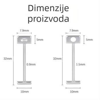 Sustav niveliranja pločica s zamjenjivom čeličnom iglom, T-pinom i ponovo upotrebljivim klipom