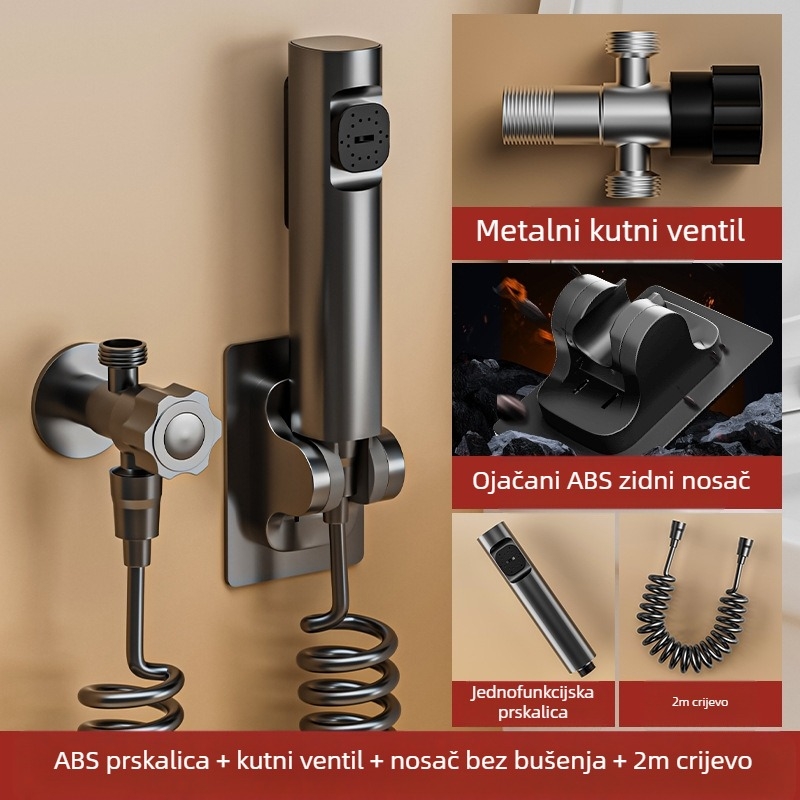 Držač od nehrđajućeg čelika za toaletni prskalj – ugrađivanje u zid, bez bušenja, viseći držač, promjer otvora 4 mm, model J-WYJ, radni tlak 1 MPa