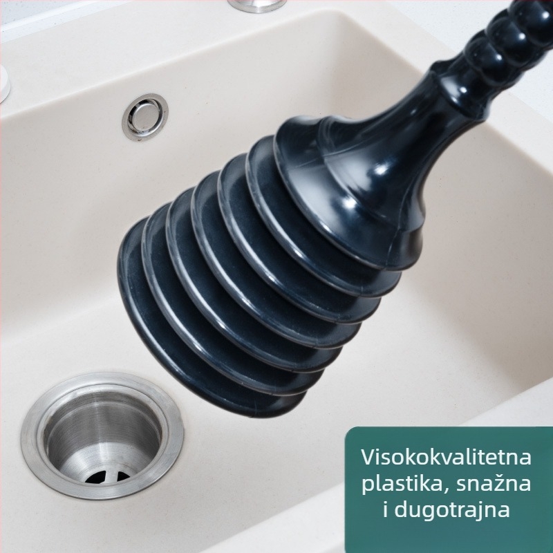 PVC alat za odblokiranje odvoda – kućna upotreba, marka Square Horse; za kuhinju, WC, umivaonik, kadu i podni odvod