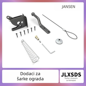 Brava za ogradu s užetom, tip A, model Small lock with rope, materijal: karbon čelik, površinska obrada: plastični premaz, marka Simpson