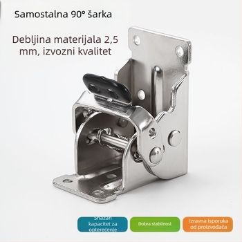 90° samouzavršna sklopna šarka za namještaj — tijelo od željeza s niklanim premazom, moderan minimalistički dizajn
