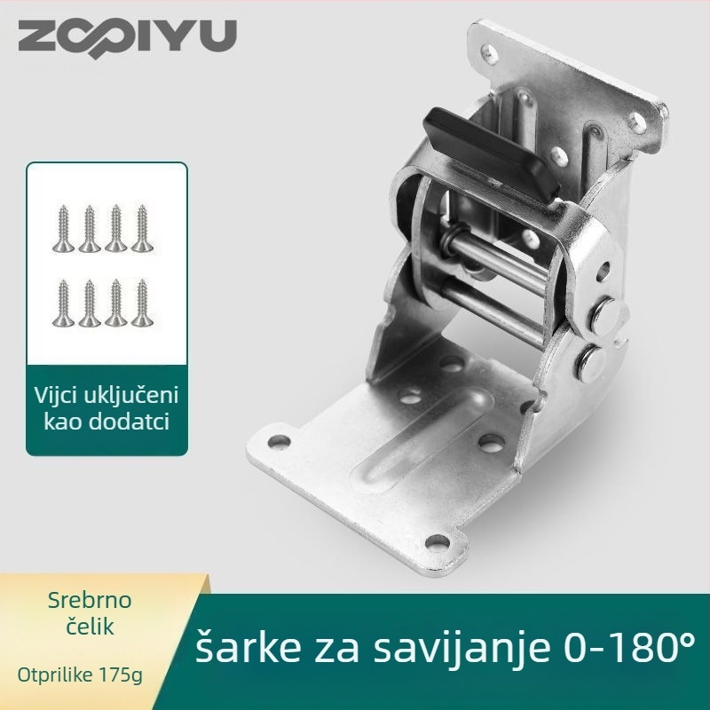 90° samouzavršna sklopna šarka za namještaj — tijelo od željeza s niklanim premazom, moderan minimalistički dizajn