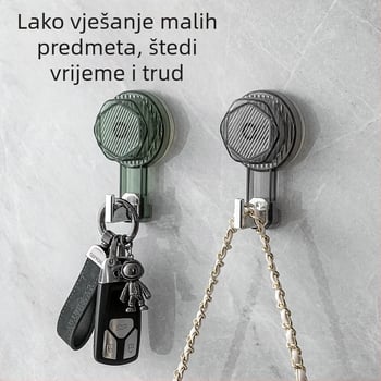 Vakuumska kuka, rotirajuća, bez bušenja, samoljepljiva, za kućnu upotrebu, plastika, jedna kuka, nosivost 2 kg