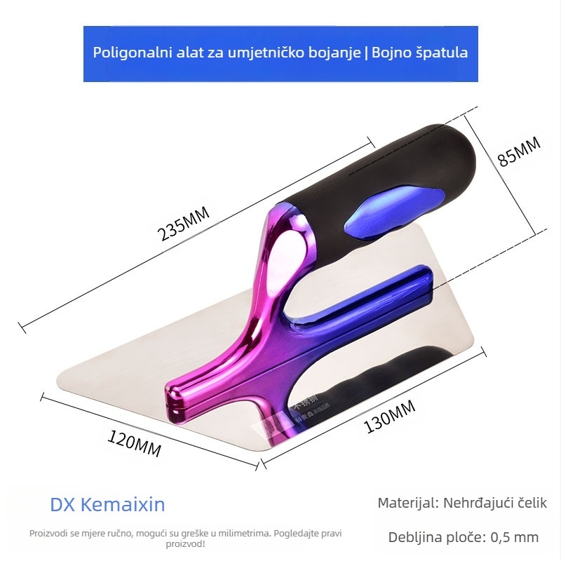 Kehaixin Štapić s zaobljenim kutom – Nehrđajući čelik, model Putty Scraper, za umjetničke boje i diatomsko blato