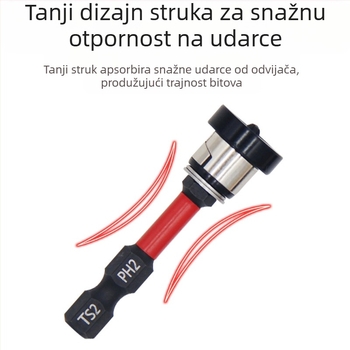 Glava za pozicioniranje suhozida, podesiva s magnetskim prstenom, S2 alatni čelik, za Phillips križne vijke u drvenim stropovima