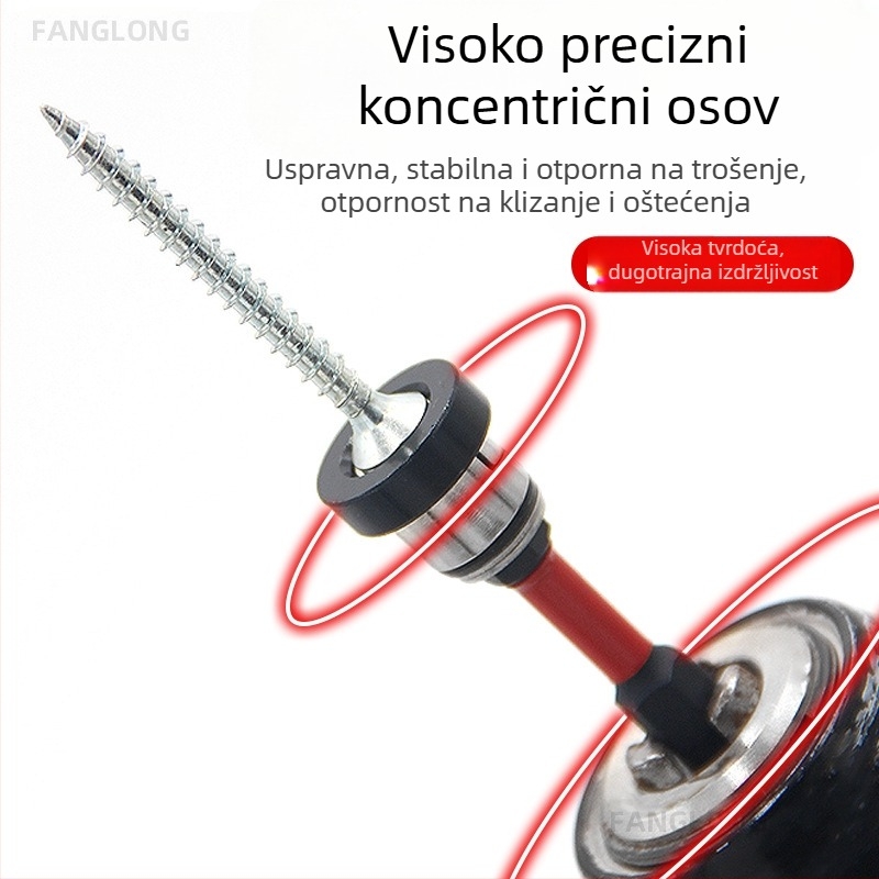Glava za pozicioniranje suhozida, podesiva s magnetskim prstenom, S2 alatni čelik, za Phillips križne vijke u drvenim stropovima
