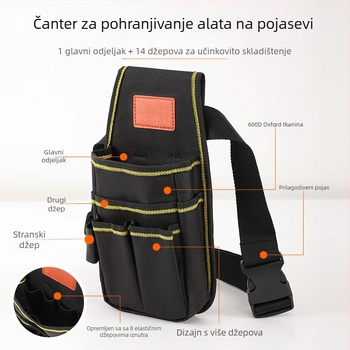 Višeslojni alatni pojas, podesiva struka, čvrst i otporan na habanje, industrijski komplet alata
