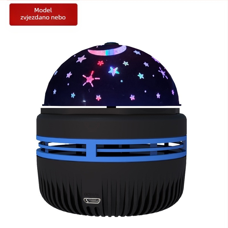 Noćna lampica za noćni ormarić s projekcijom zvjezdanog neba, vodeni uzorak i aurora borealis — napajanje USB s ugrađenom baterijom i DC ulaz; kontrola putem aplikacije; daljinski upravljač; zvuk