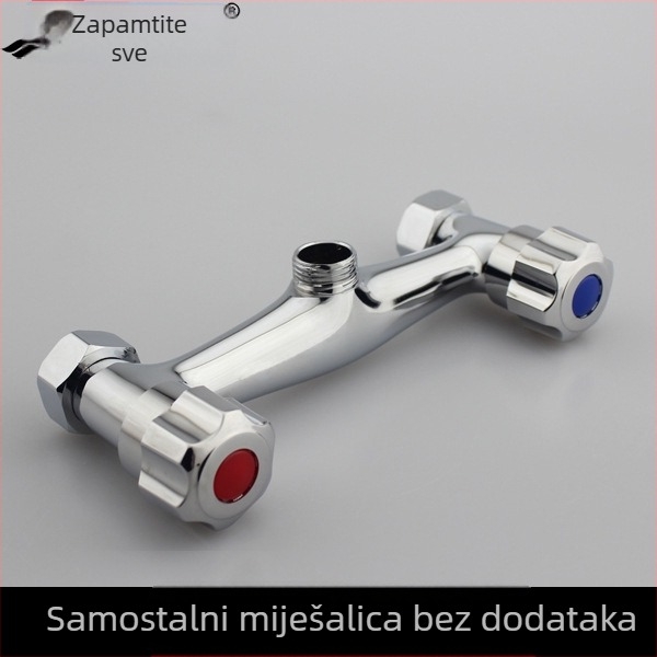 Ugradbeni dvostruko upravljani miješalac za toplu i hladnu vodu s bakrenim tijelom, skrivena instalacija — Model QJD-XBD; radni tlak 0,6 MPa; temperatura tople vode do 90°C.