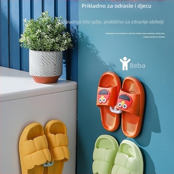 Zidni sušilo za papuče bez bušenja, kupaonica, plastično, 1 sloj