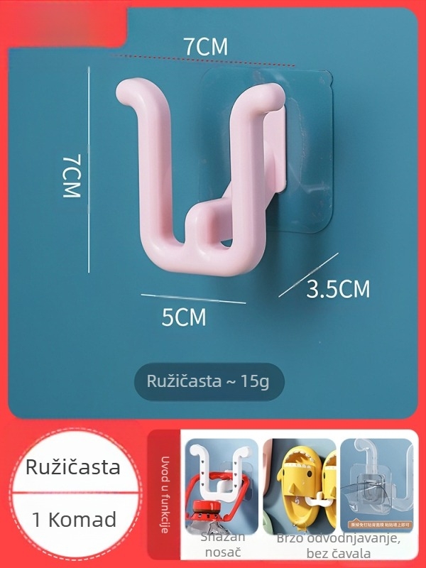 Zidni sušilo za papuče bez bušenja, kupaonica, plastično, 1 sloj