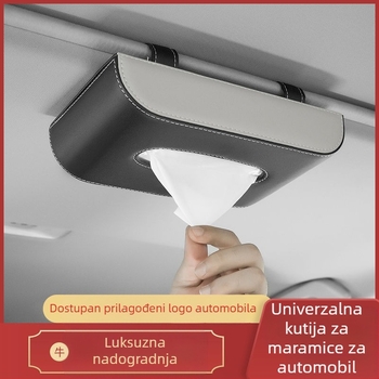 Kožna kutija za maramice za auto, visi sa sunčanim vizorom ili krovićem, unutarnji automobilni dodatak, prilagodljiv, porijeklo Guangzhou