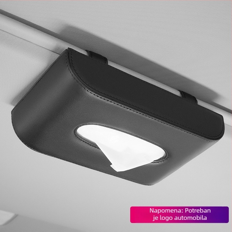 Kožna kutija za maramice za auto, visi sa sunčanim vizorom ili krovićem, unutarnji automobilni dodatak, prilagodljiv, porijeklo Guangzhou