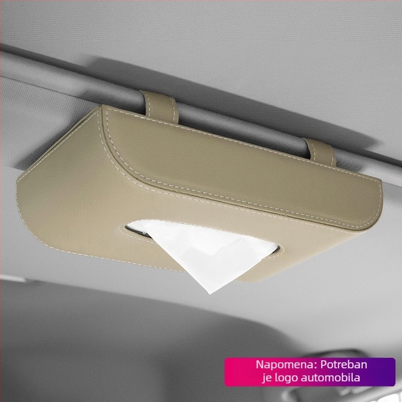 Kožna kutija za maramice za auto, visi sa sunčanim vizorom ili krovićem, unutarnji automobilni dodatak, prilagodljiv, porijeklo Guangzhou