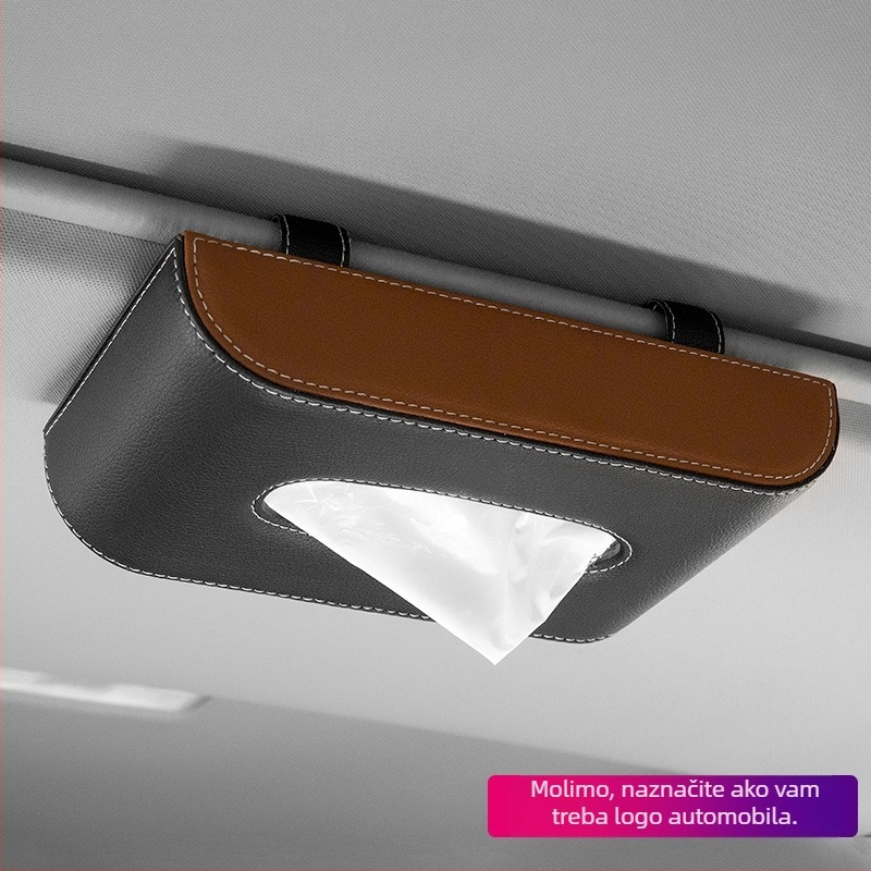 Kožna kutija za maramice za auto, visi sa sunčanim vizorom ili krovićem, unutarnji automobilni dodatak, prilagodljiv, porijeklo Guangzhou