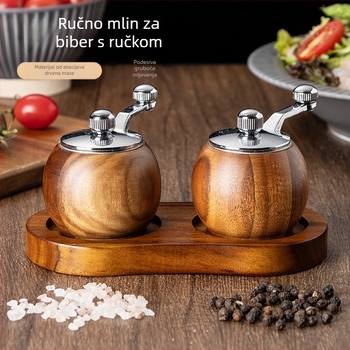 Ručni mlin za papar s keramičkim jezgrom, sol i papar, višenamjenski kuhinjski alat (keramičko jezgro, ručna radnja, mogućnost tiskanja logotipa)