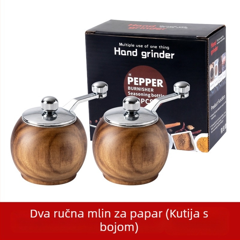 Ručni mlin za papar s keramičkim jezgrom, sol i papar, višenamjenski kuhinjski alat (keramičko jezgro, ručna radnja, mogućnost tiskanja logotipa)