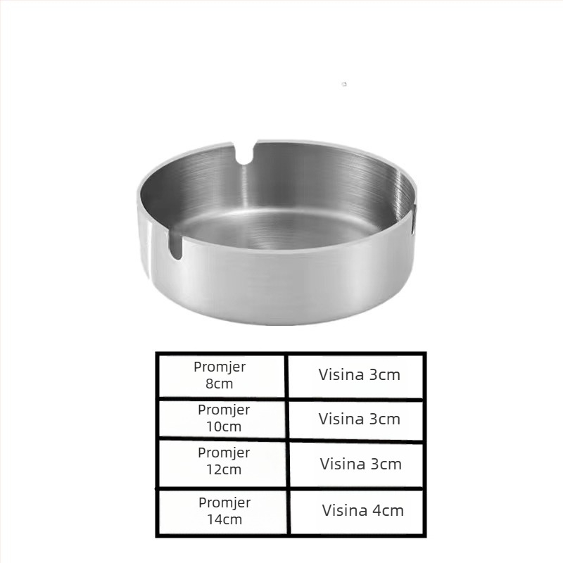 Nehrđajući čelični pepeljara s spremištem i logom, minimalistički dizajn