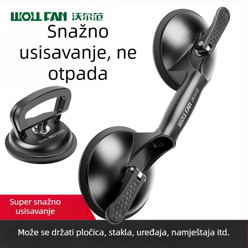 Vakuumska čašica od aluminijske legure za staklo s opcijama 1/2/3 kandži za rukovanje pločicama — teški rad, snažno usisavanje