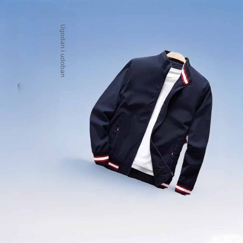 Muška jakna slobodnog kroja s bočnim džepovima, zatvaračem sprijeda, poliester, za sve sezone