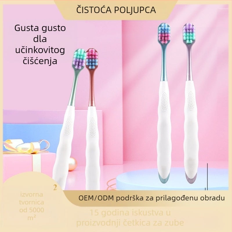 Love Teeth Macaron četkica za zube – široka glava, mekane dlačice, ručna četkica za odrasle (Model 808)